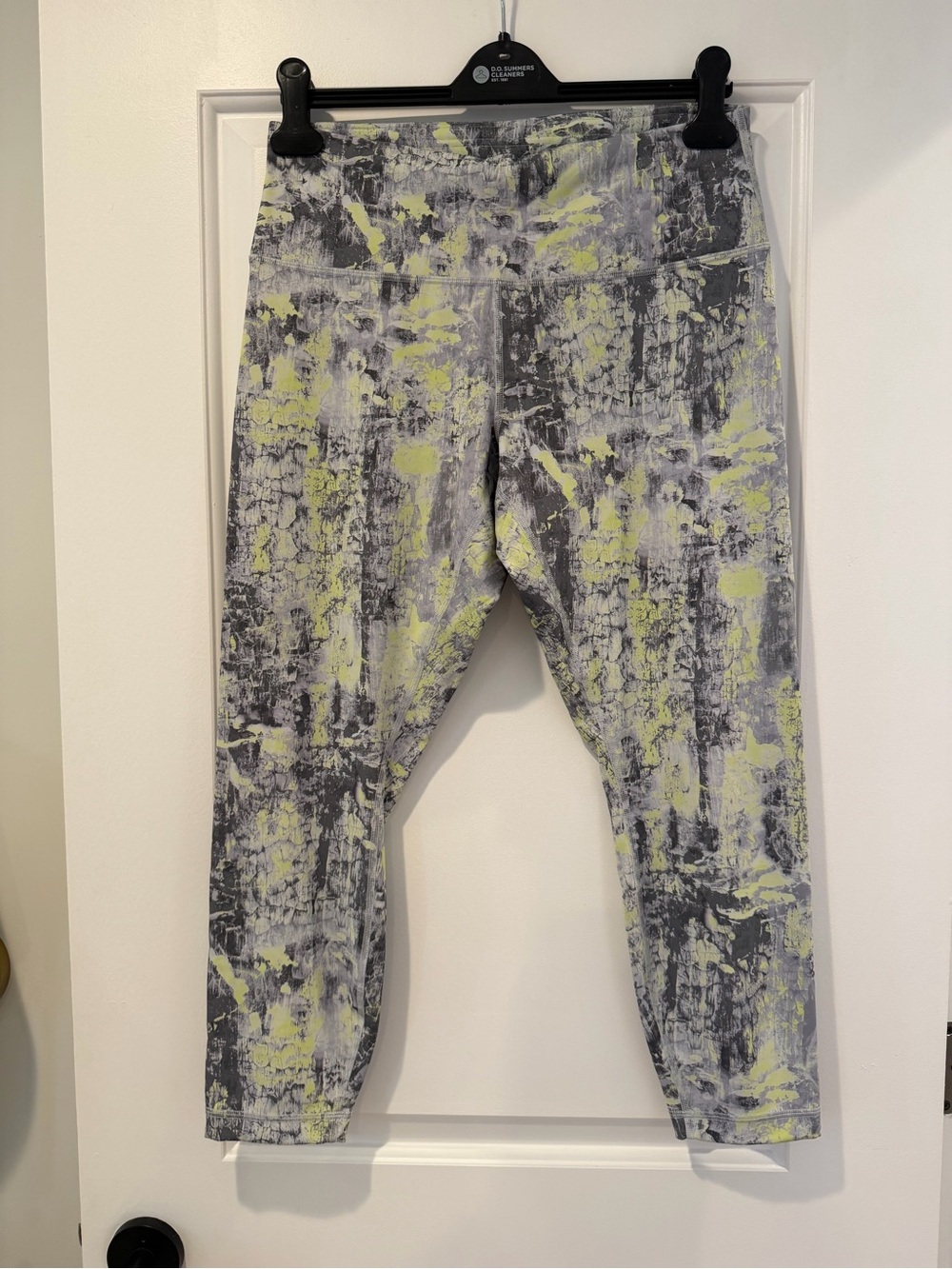 lululemon athletica Gray and Yellow Abstract Print Leggings - size 14